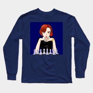 Beth the queen’s gambit in chessmaster Champion red head Long Sleeve T-Shirt